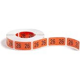 Smead Year Labels 2026, 500/Roll, 1-1/2" x 3/4", Orange, ETYJ Color-Coded File Labels in Dispenser Box, Wraparound Design for End-Tab Filing Systems