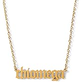 Sorority Shop Chi Omega Necklace — CO Old English Font Design, 18K Gold Plated, Chi Omega Gifts for Women