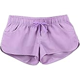 ESTAMICO Women Board Shorts with Liner Quick Dry UPF 50+ Drawstring Floral Print Swim Trunk with Pockets