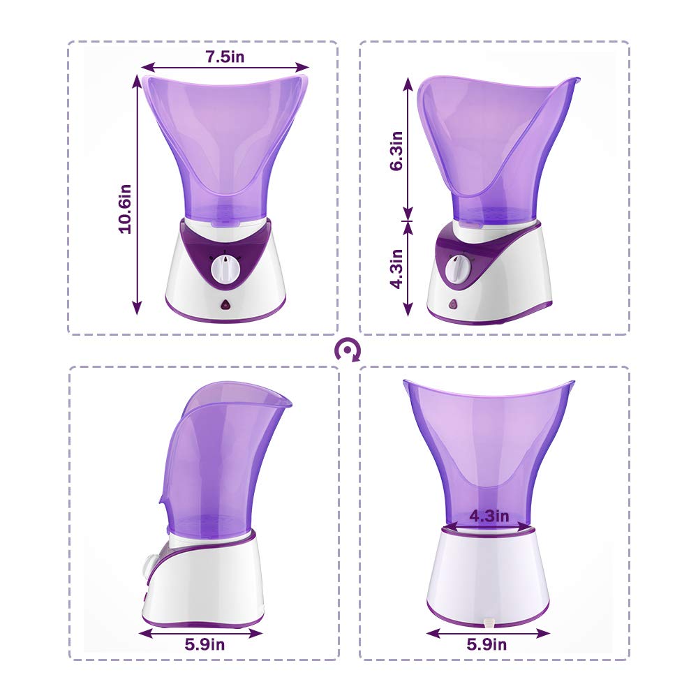 Facial Steamer Home Facial Sauna SPA Warm Mist Moisturizing Pores Cleanse Clear Blackheads Acne Aromatherapy Skin Care Humidifier by LUUKMONDE