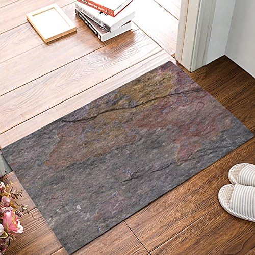 Olivefox 30x18 Inch Funny Waterproof Bathroom Doormat Home Decor Welcome Large Mat Entrance Way Indoor/Outdoor Carpet Floor Rugs, Rustic Vintage Old Stone Textured