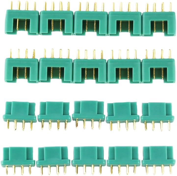 OliYin 20 works MPX Multiplex Connectors 6 Pin MPX Plug Male and Female For RC LiPo Battery ESC Motor, Gold - Image 3