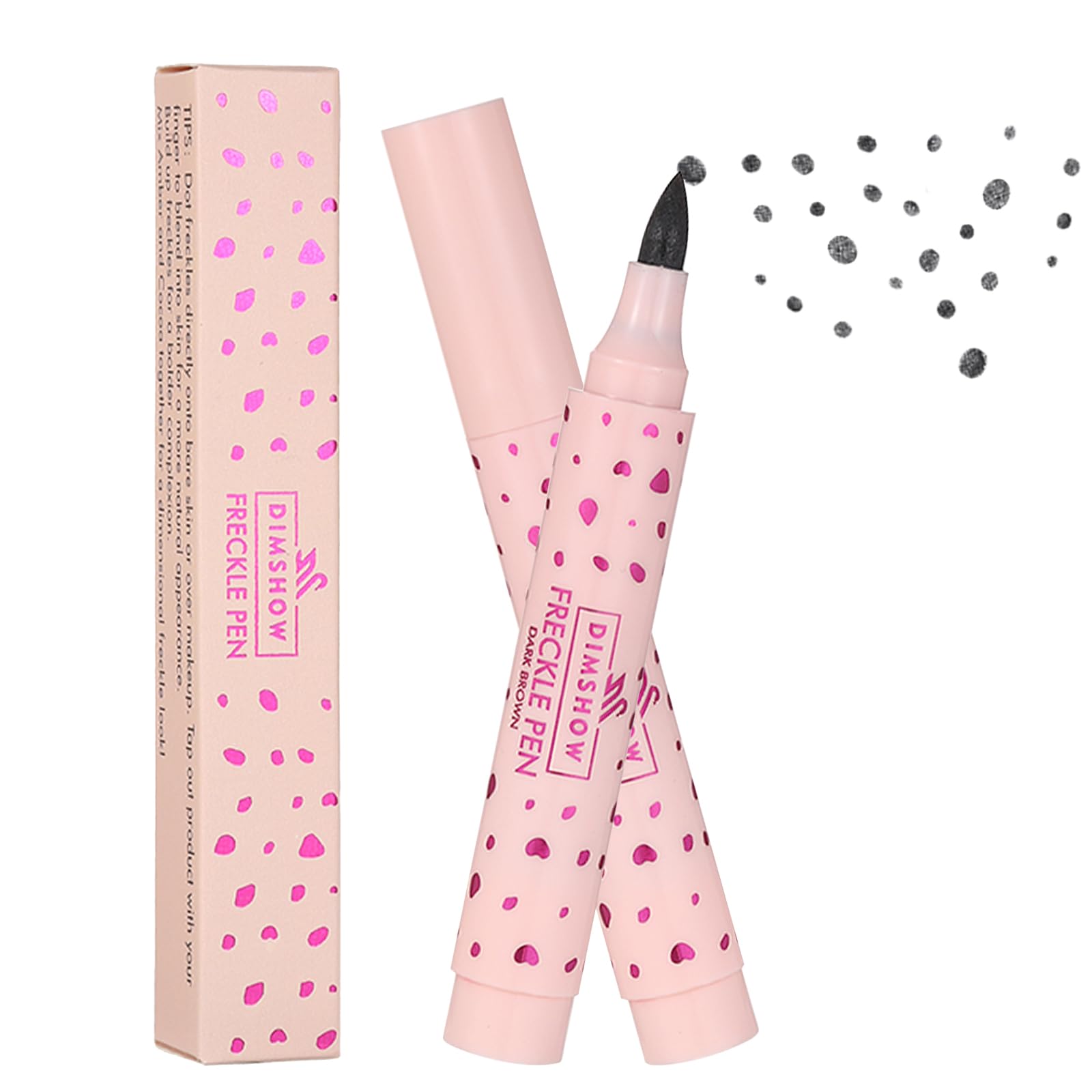 Erinde Freckle Pen Set, Dark Brown Freckles Kit, Natural Lifelike Freckle Makeup Pen, Magic Face Freckle Soft Dot Pen, Quick Dry, Waterproof #2 Pack