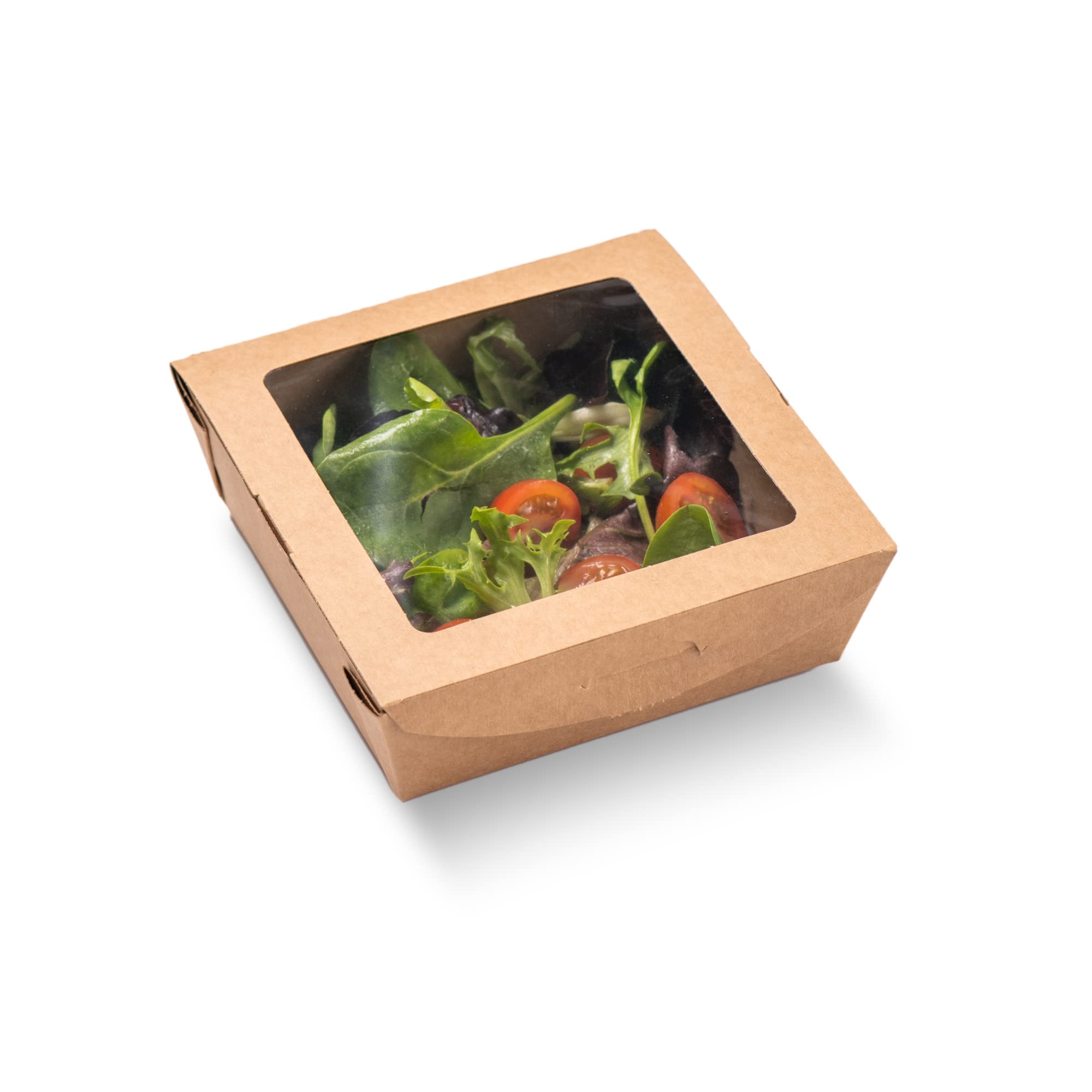 Vegware Compostable Medium Kraft Pasta Box with Window Case 300