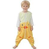 MICHLEY Toddler Sleeping Sack with Feet Newborn Infant Sleeveless Sleeping Bag 2-way Zipper Baby Wearable Blanket for Walkers,Duck,1-3T
