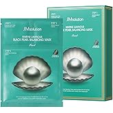JMsolution Marine Luminous Pearl Deep Moisture 3 Step Skin Care Face Mask - Korean Skincare Facial Mask - boosting Brightening Moisturizing-10 Sheets for Dry Skin (Black Pearl)