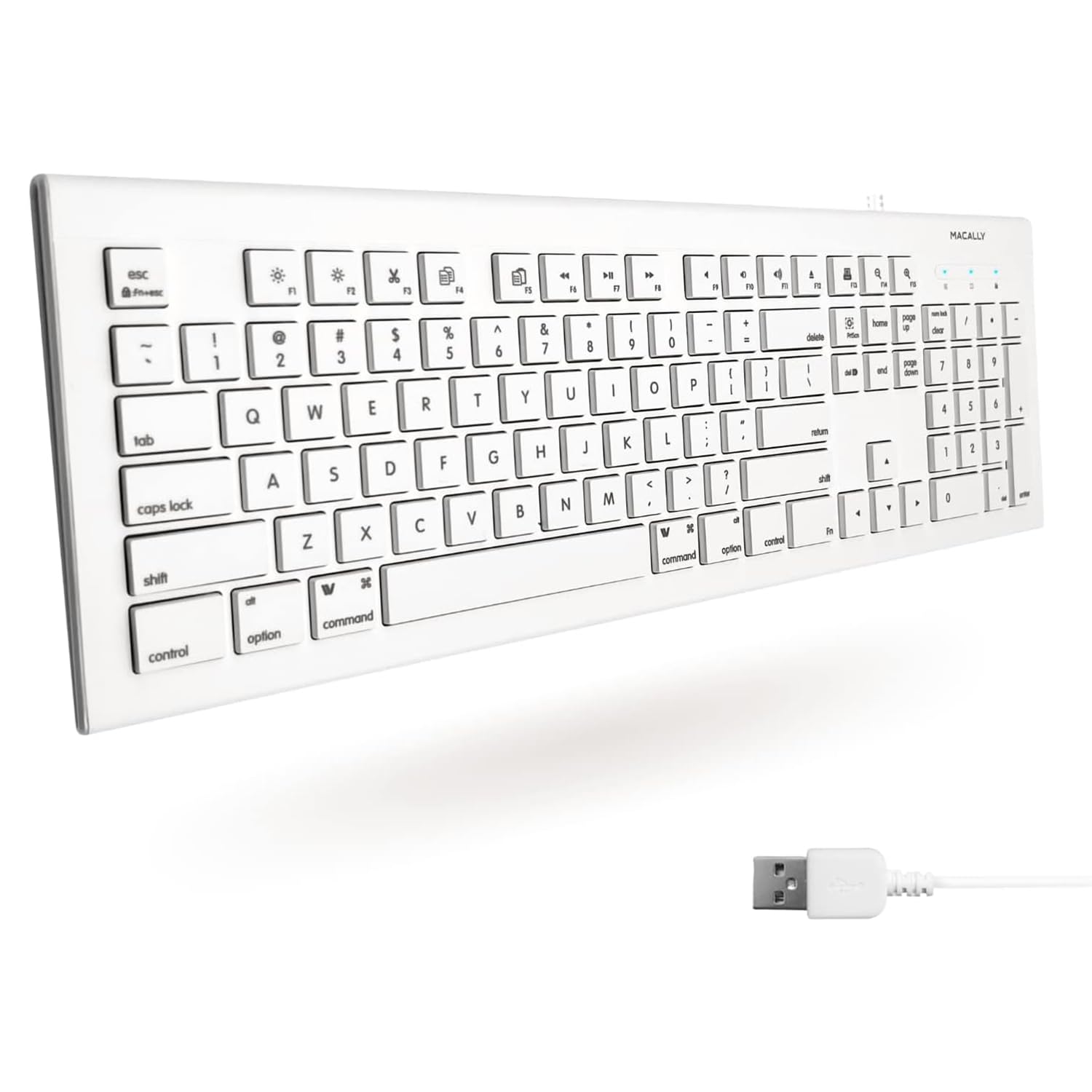 Macally MKEYE Keyboard with Shortcuts for Mac/PC