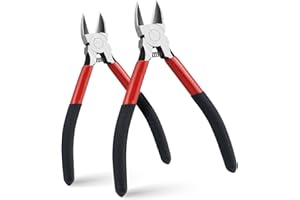 DOBUR 2PCS Heavy Duty Wire Cutters Set, 5 inch & 6 inch Electrical Diagonal Cutting Pliers, High Carbon Steel, Anti-Slip Handle, for Crafting, Jewelry Making, Electricians