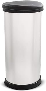 Curver One Touch Deco Bin 40 L Silver 70% Recycled Plastic Kitchen view 4
