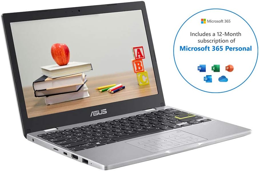 ASUS E210MA 11.6 Inch HD Laptop with Microsoft Office 365 (Intel