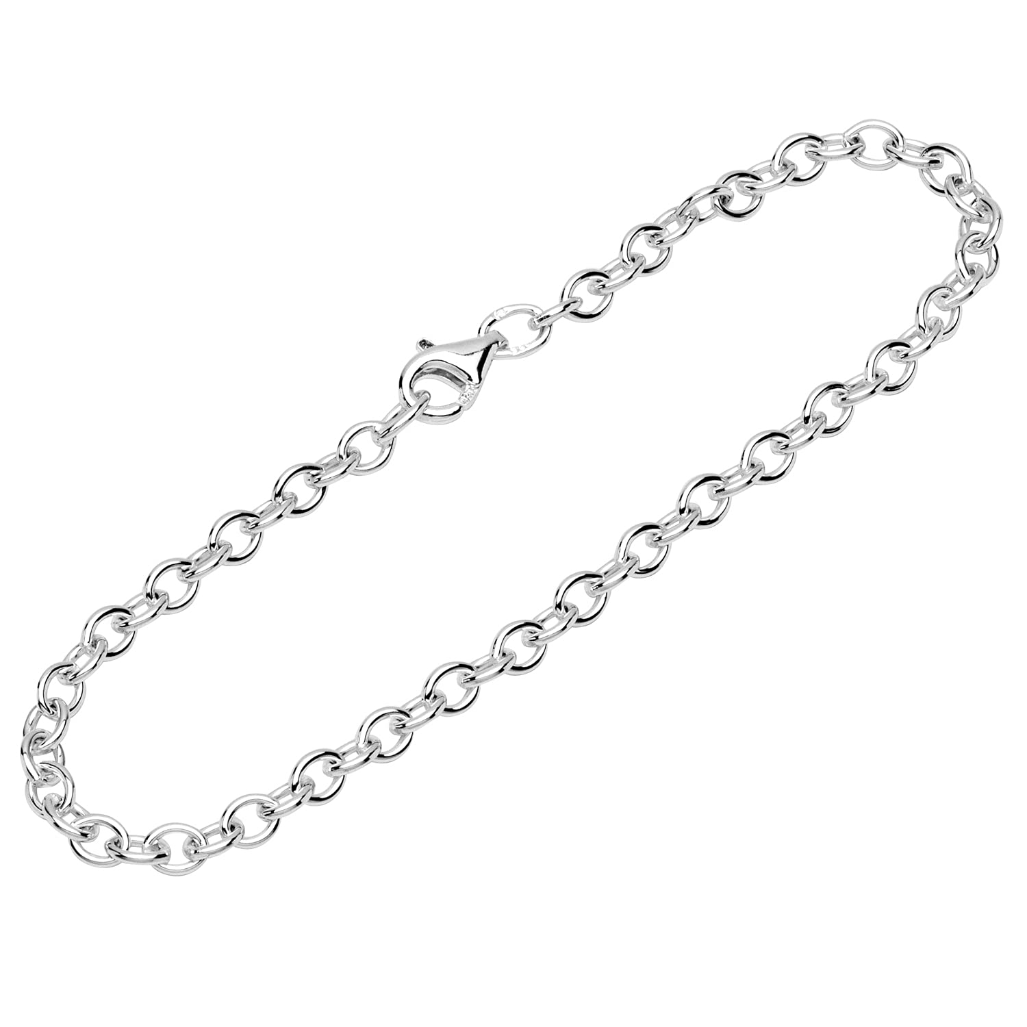 NKlaus bracelet 925 Sterling Silver 19cm wide anchorchain round ladies bracelet chain solid 12636