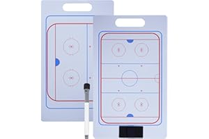 Dynaeuty Ice Hockey Dry Erase Coaches Clipboard, 16 x 9.8 inch Double Sided Whiteboard with Marker