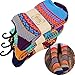 Fly-love Women's 3 Pairs Vintage Thick Cotton Crew Socks Colorful Warm Casual Winter Mid-calf Sock (colorful 1);One Size