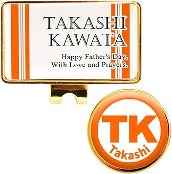 Amazon オリジナル父の日ゴルフマーカー イニシャルマーカー メッセージ名入れクリップ 父の日プレゼント ギフトに オレンジ アーカイブプラス ゴルフマーカー