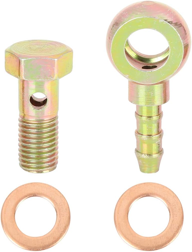 X AUTOHAUX 8mm Banjo Hose Barb Bolt Fittings Banjo Bolt