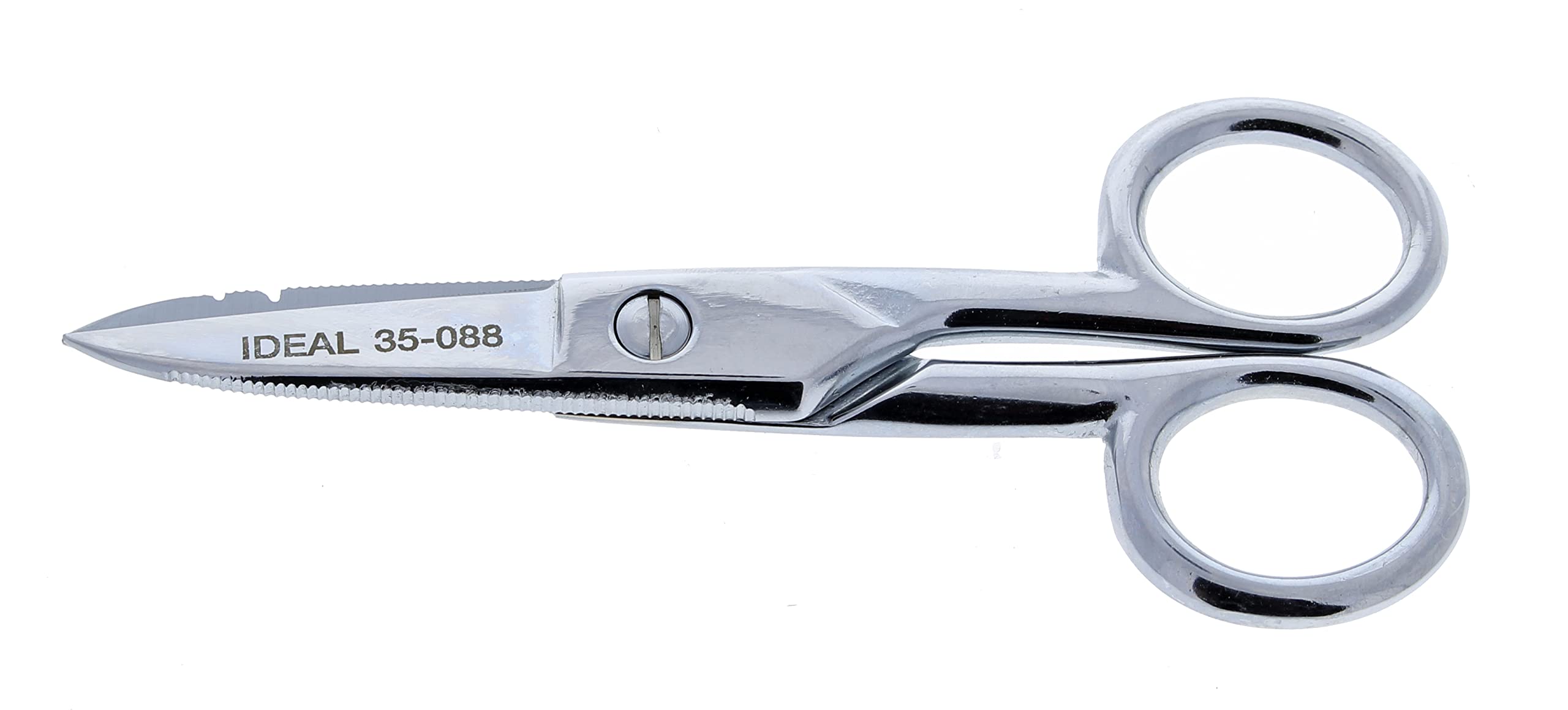 IDEAL Industries, Inc. 35-088 Electrician's Scissors, Heavy-Duty Scissors for 16 AWG Solid, 12 AWG Stranded Wire, 5 1/2 in, 1 Scissor