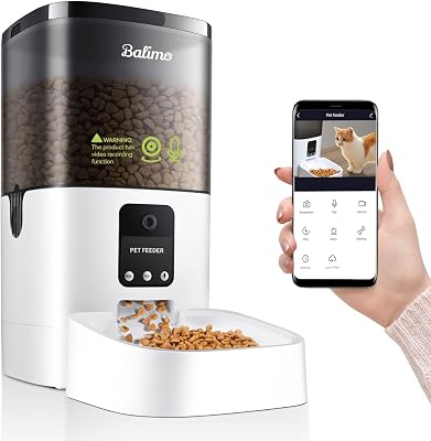Futterautomat Katze mit HD 1080P Video, 2,4 G WLAN Katzenfutter Automat mit APP Steuerung und Nachtsicht, 4L futterspender Katze, Katzen Futterautomaten mit Edelstahlnapf, 8 Mahlzeiten pro Tag