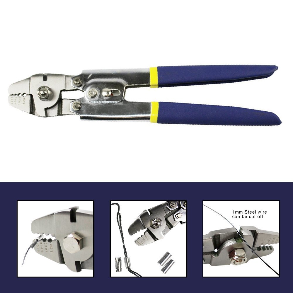 Premium Fishing Wire Rope Crimper Pliers Heavy Duty Stainless Steel Wire Rope Crimper Tool for