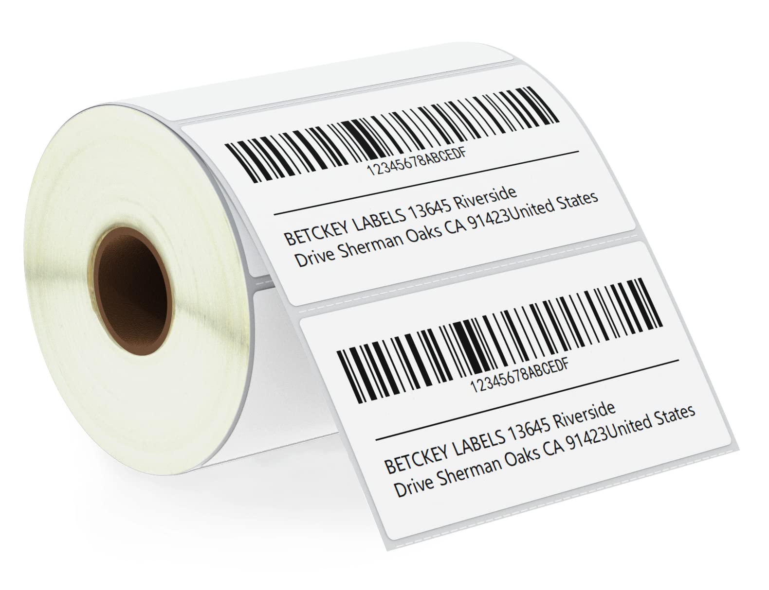 BETCKEY - 102mm x 51mm(4 in x 2 in) Barcode Thermal Labels, 750 Perforated Labels per Roll, Compatible with Zebra & More Printers
