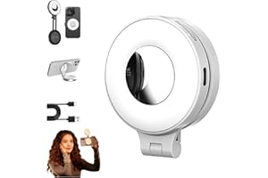 CRI 95+ Magnetic 3-in-1 Selfie Light with Mirror, Magnetic 3-in-1 Selfie Light with Mirrorn, 360° LED Selfies Ring Fill Light