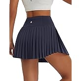 baleaf Pleated Tennis Skirt for Women with Shorts High Waisted Lightweight Athletic Golf Skort Skirts Zipper Pockets