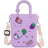 Rolling Art Silicone Hole Handbag Toddler Purse With Adjustable Shoulder Strap Can Be Diy Decoration, Girls Birthday Gift
