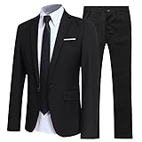 YFFUSHI Slim Fit 2 Piece Suit for Men One Button