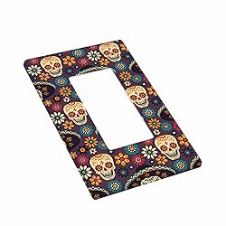 Moslion Floral Skull 1 Gang Outlet Covers Halloween