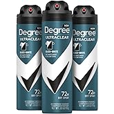 Degree Men Antiperspirant Deodorant Dry Spray Black + White Protects from Deodorant Stains Antiperspirant for Men with MotionSense Technology, 3.8 Ounce (Pack of 3)