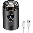 Electric Mini Razor Pockets Shaver for Men,Floating Big Shave Head Quick Shave, Waterproof IPX7 Mini Portable Shaver,USB C Charge LED Power Display Mini Trimmer, Great for Travel,Car,Home Use (Gray)