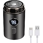 Electric Mini Razor Pockets Shaver for Men,Floating Big Shave Head Quick Shave, Waterproof IPX7 Mini Portable Shaver,USB C Charge LED Power Display Mini Trimmer, Great for Travel,Car,Home Use (Gray)