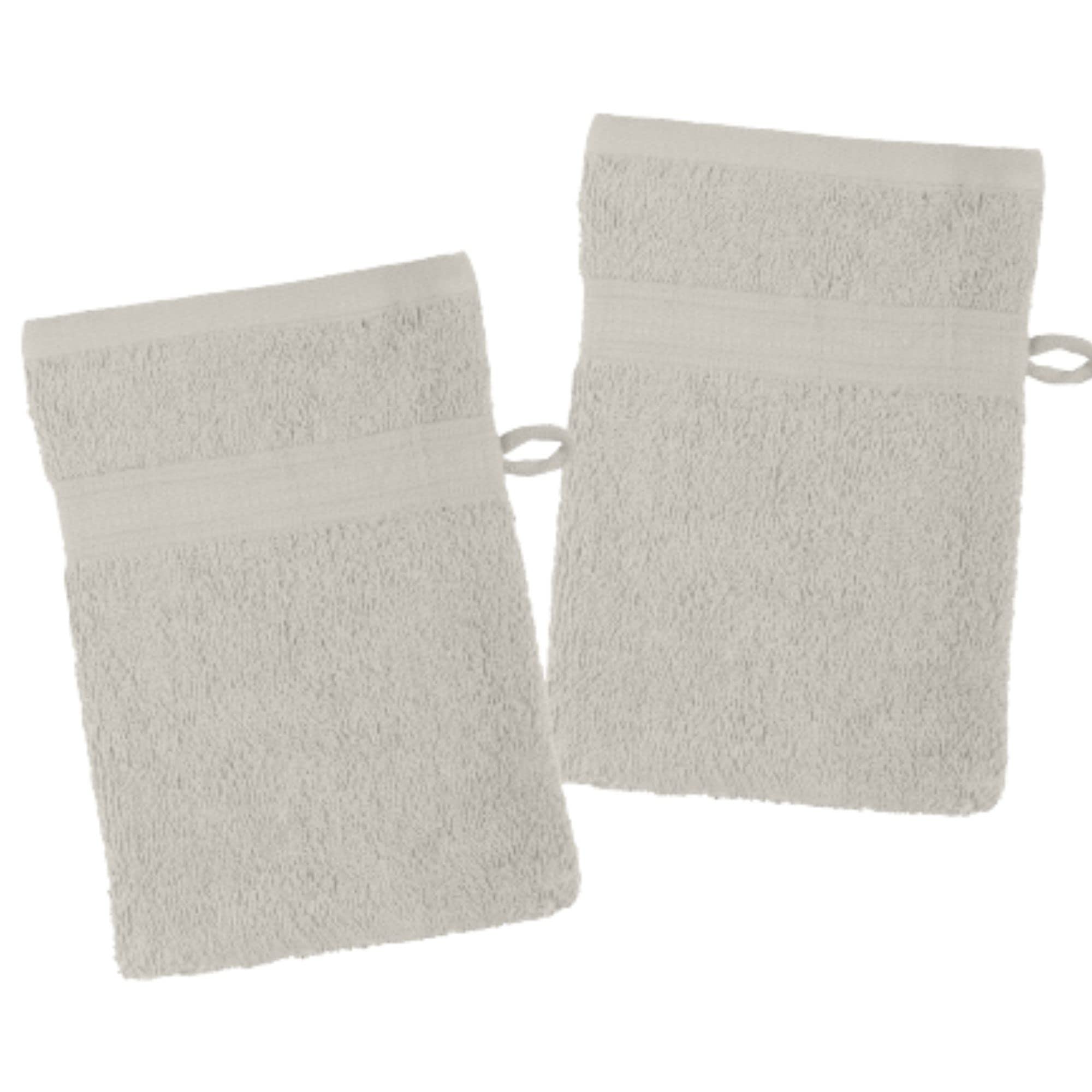 Stof - Set of 2 Wash Mitts - Size 15 x 21 cm - 100% Organic Cotton - Linen Colour - Lagoon Model - Bath Linen - Soft Oeko Tex Certified