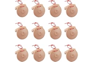WEZCHUGHAOL 12Pcs Wooden Percussion Instrument Finger Castanets, Clap Board Music DIY Wooden Percussion Instrument Finger Cas