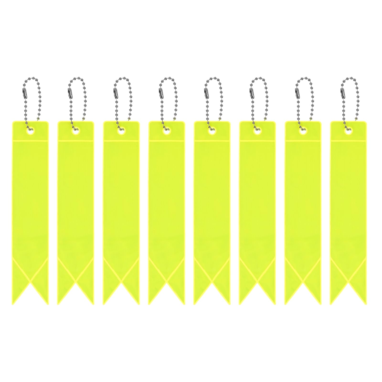 PATIKIL Safety Reflector, 8 Pack Reflector Tag Pendant Reflective Safety Keychain Gear for Backpack Cycling Running Wheelchairs, Fluorescent Yellow