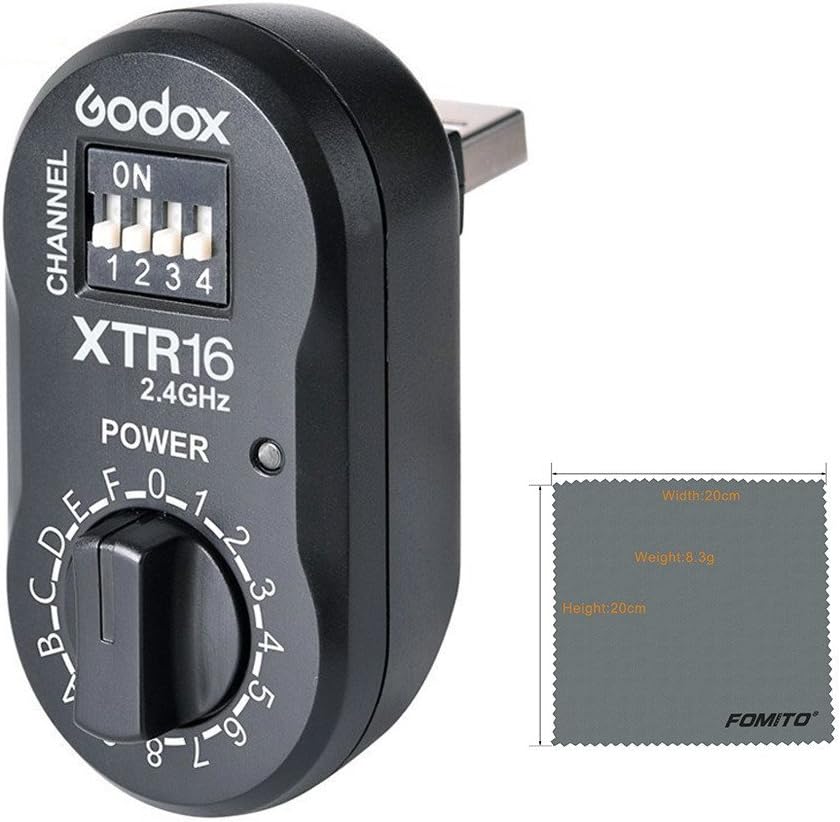 Fomito Godox 2.4G Wireless XTR-16 Remote Control Flash Receiver for X1C X1N XT-16 Transmitter Trigger AD360 AD180,DE,DP,QT,QS,Gemini GS,GT,Quicker, Quicker D Series Studio Flashes