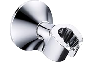 BRIGHT SHOWERS Handheld Shower Head Holder with Dual Angle Positions, Wall Suction Bracket Includes Adhesive 3M Disc, No Tools Required and Easy Installation, Chrome Finish