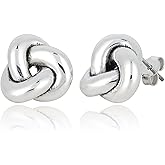 Love Knot Stud Earrings for Women | Hypoallergenic Lightweight 925 Sterling Silver Stud Earrings for Women | Oxidized Stud Earrings with Secure & Comfortable Pushbacks in Various Styles By MAX + STONE