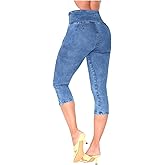 LOWLA Colombian Butt Lifting Capri Jeans for Women Pantalones Colombianos Levanta Cola