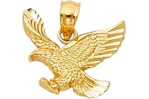 GoldenMine Fine Jewelry Collection 14k Yellow Gold Eagle Pendant