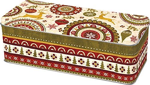 Celebrate the Home DOW745160 Holiday Fillable Cookie Tin, Christmas Ornaments-Cream