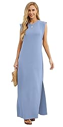 GRECERELLE Womens Summer Casual Round Neck Split