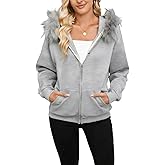 Pinclodly Zip Up Sweatshirt Women Cute Letter Print Y2k Hoodie Long Sleeve Zipper Hoodies for Teen Girls Fleece Lined Fall Jackets 2025