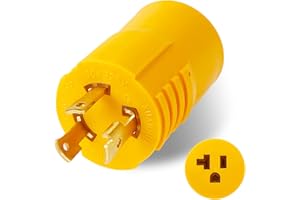 NWUCZW 30 Amp Shore Power RV Generator Adapter Compatible with NEMA L5-30P to 5-15/5-20R Marine 30 Amp to 110V 15 Amp/120V 20 Amp Household Regular Inlet Connector, 3-Prong Locking Generator Cord