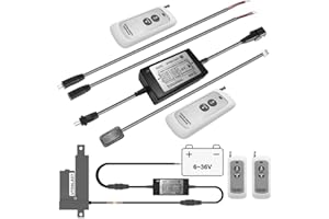 UYGALAXY Linear Actuator Controller DC Motor 6V/12V/24V/29V/36V Maintain Momentary Switch Forward/Reverse with 2 PC Wireless Remote Control DPDT Relay for Motors (6~36V)