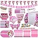 BELLA BAYS Unicorn Party Supplies Pack, Comes Disposable Tableware Birthday Party Decoration Set, Serve 10, All-in-One Value Kit, Perfect Kids. Includes 16 Varieties 126 Pieces