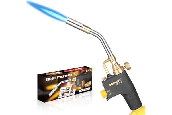 DOMINOX Propane Torch Head, High Intensity Torch Head Trigger Start Gas Torch, Soldering Torch for Propane, MAP and MAPP Tank
