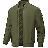 BGOWATU Men's Jacket Windproof Quilted Bomber Jackets Casual Fall Winter Warm Padded Coats Outwear