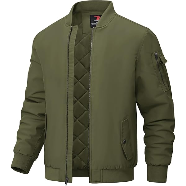 Amazon.com: Men's Stand Collar Military Jacket Casual Cotton