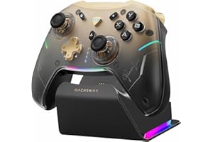Machenike G5Pro V2 1000HZ Wireless Gaming Controller for NS/PC/iOS/Android with Charging Dock,PC Controller With Hot-Swappable Joystick,Optical Triggers,Optical Micro Switches,RGB Backlight [video game]