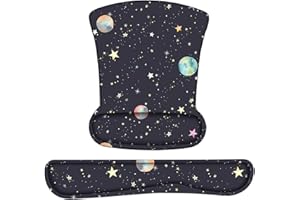 iCasso Keyboard Wrist Rest and Mouse Wrist Rest Pad, Made of Memory Foam, Ergonomic Support, Easy Typing and Relieve Wrist Pain, Perfect for Gaming, Office - Revery Night